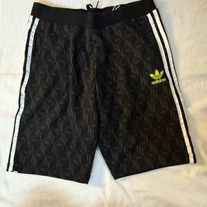 Adidas Boy Large Youth Black Shorts Drawstring Cotton Athletic